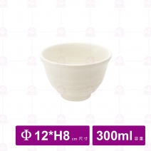 【台灣美耐】A31 陶面飯碗 米   12x8cm(24入/盒)
