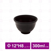 【台灣美耐】A31 陶面飯碗 黑   12x8cm(24入/盒)