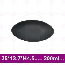 【台灣美耐】A4210O 陶面橢圓盤黑 (6入/盒)