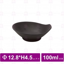 【台灣美耐】A67 陶面天水碗 黑   12.8x4.5cm(6入/盒)