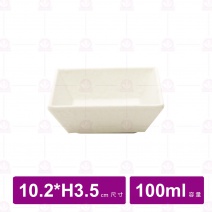 【台灣美耐】A68 陶面四方碟米10.2x3.5cm(12入/盒)