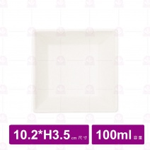 【台灣美耐】A68 陶面四方碟米10.2x3.5cm(12入/盒)