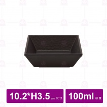 【台灣美耐】A68 陶面四方碟黑 10.2x3.5cm(12入/盒)