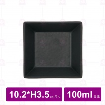 【台灣美耐】A68 陶面四方碟黑 10.2x3.5cm(12入/盒)