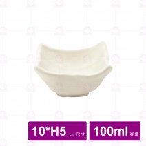 【台灣美耐】A69 陶面四角深盤 米   10x5cm(6入/盒)