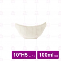 【台灣美耐】A69 陶面四角深盤 米   10x5cm(6入/盒)