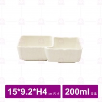 【台灣美耐】A70 陶面雙格盤 米   15x9.2x4cm(6入/盒)
