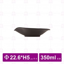 【台灣美耐】A7409 陶面不規則圓盤黑22.5x5cm(6入/盒)