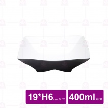 【台灣美耐】K53007 四方盤 桃山 內白外黑 (6入/盒)
