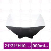 【台灣美耐】K53008 四方碗桃山內白外黑 (3入/盒)