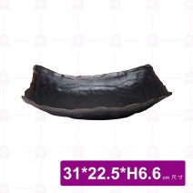 【台灣美耐】F54113懷石 長方深盤 咖啡黑 (3入/盒)