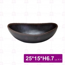 【台灣美耐】F4510懷石元寶碗咖啡黑 (3入/盒)