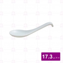 【台灣美耐】8107日式陶面湯匙白色 17.3cm(24入/盒)