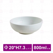 【台灣美耐】JW1408 陶面圓碗-白色  (6入/盒)