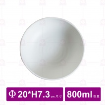 【台灣美耐】JW1408 陶面圓碗-白色  (6入/盒)