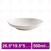 【台灣美耐】JW45010 陶面橢圓皿 白色 (6入/盒)