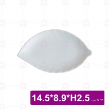 【台灣美耐】A46006 陶面葉形盤白 (24入/盒)