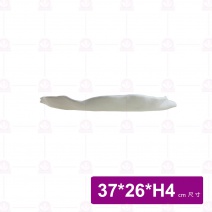 【台灣美耐】A46015 陶面葉形盤白37x26x4cm(3入/盒)