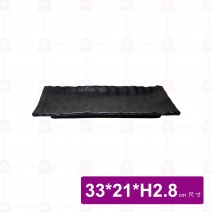 【台灣美耐】A5413陶面燒物盤黑 33x21x2.8cm(5入/盒)