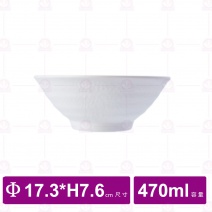 【台灣美耐】JW-1006  陶面日式拉麵碗 白 (12入/盒)