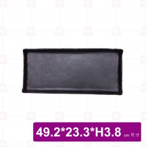 【台灣美耐】A7319 陶面長方盤 黑色  49x23cm(4入/盒)