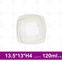 【台灣美耐】A52005 陶面四方造型碟 米色 (12入/盒)