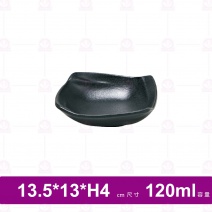 【台灣美耐】A52005 陶面四方造型碟 黑色 (12入/盒)