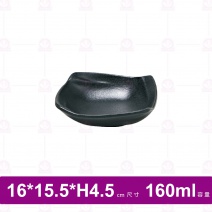 【台灣美耐】A52006 陶面四方造型碟 黑色  (12入/盒)