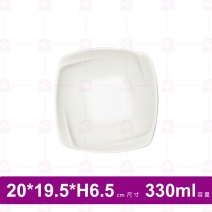 【台灣美耐】A52007 陶面四方造型碟 米色  (6入/盒)