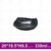 【台灣美耐】A52007 陶面四方造型碟 黑色 (6入/盒)