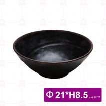 【台灣美耐】F1109懷石 寬口碗 咖啡黑 (4入/盒)