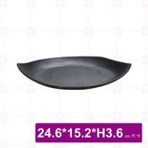 【台灣美耐】F4609懷石 葉型盤 咖啡黑 (10入/盒)