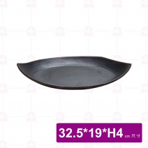 【台灣美耐】F4613懷石葉型盤咖啡黑 (6入/盒)