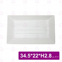 【台灣美耐】K51014 長方線條盤 桃山    (8入/盒)