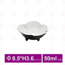 【台灣美耐】K7203 花邊造型深碟 內白外黑  (12入/盒)