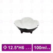 【台灣美耐】K7205花邊造型深碟桃山內白外黑(20入/盒)