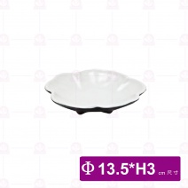 【台灣美耐】K7206花邊造型碟桃山內白外黑 (8入/盒)