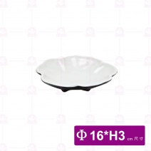 【台灣美耐】K7207花邊造型碟桃山內白外黑 (6入/盒)