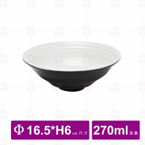 【台灣美耐】K72007波紋圓碗內白外黑 (10入/盒)