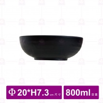 【台灣美耐】JW1408 陶面圓碗-黑色 (6入/盒)