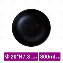 【台灣美耐】JW1408 陶面圓碗-黑色 (6入/盒)