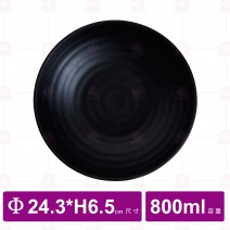 【台灣美耐】JW1410 陶面圓碗-黑色 (6入/盒)