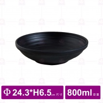 【台灣美耐】JW1410 陶面圓碗-黑色 (6入/盒)