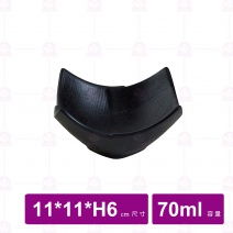 【台灣美耐】A5004 陶面造型四方盤黑 (12入/盒)