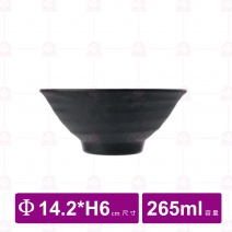【台灣美耐】JW-1005 陶面日式拉麵碗  黑 (12入/盒)