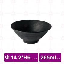 【台灣美耐】JW-1005 陶面日式拉麵碗  黑 (12入/盒)