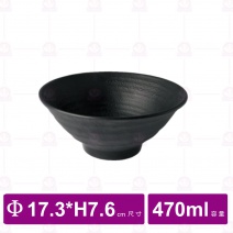 【台灣美耐】JW-1006  陶面日式拉麵碗 黑 (12入/盒)