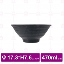 【台灣美耐】JW-1006  陶面日式拉麵碗 黑 (12入/盒)