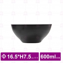 【台灣美耐】K11007 旋型圓碗 山 內白外黑 (10入/盒)