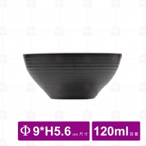 【台灣美耐】K33 旋型圓碗桃山內白外黑(10入/盒)